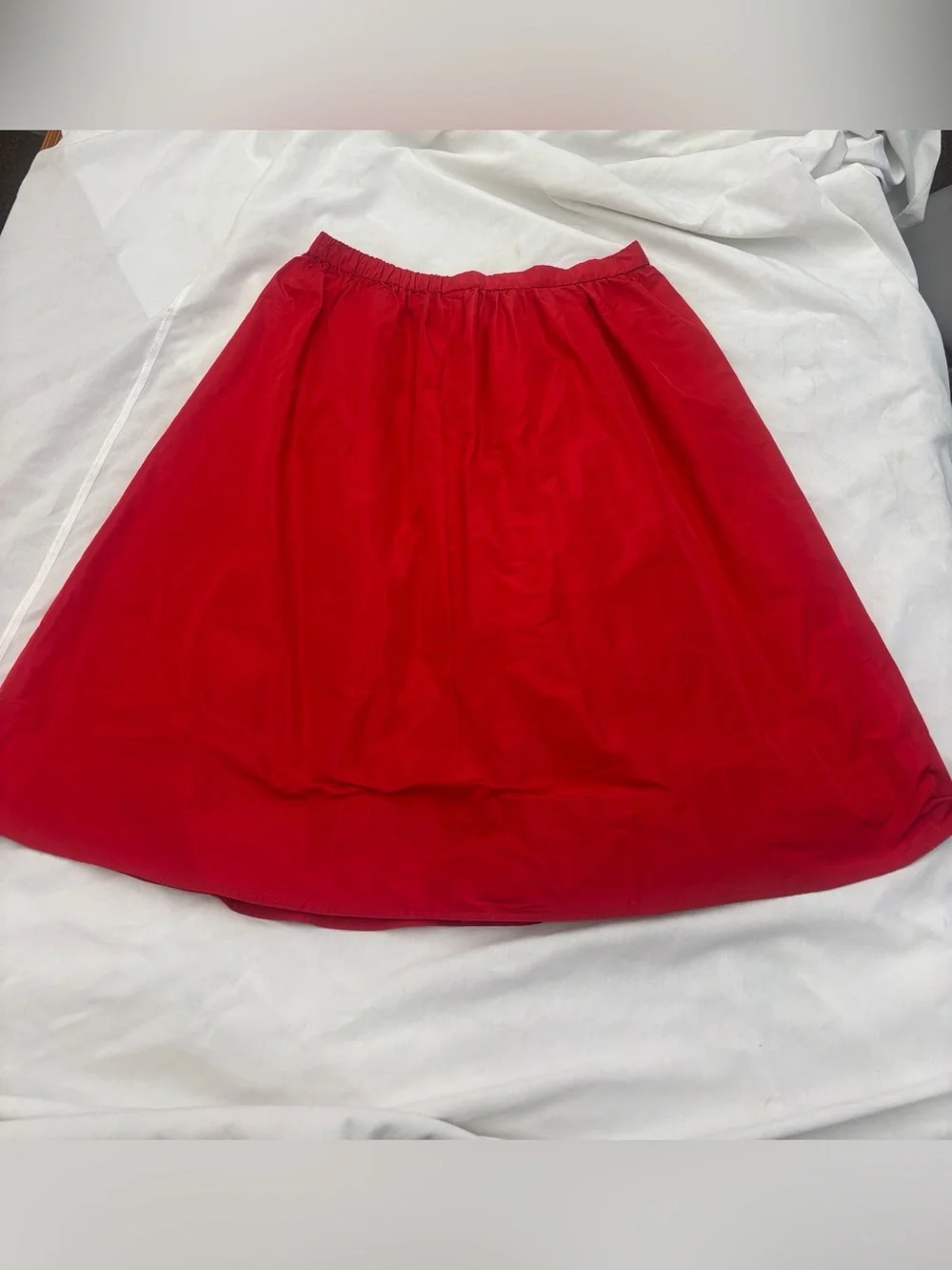 NWT J. Crew Midi Ball Skirt in Red Taffeta with Pockets and Side Zipper Size 16